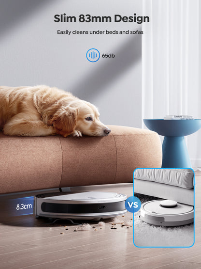 Vyzzle D10 Robot Vacuum 5000Pa, LiDAR Navigation, Ultra Thin Robot Vacuum Cleaner with Mop, Ideal for Pet Hair and Hard Floors