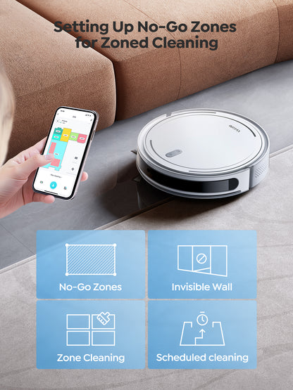 Vyzzle D10 Robot Vacuum 5000Pa, LiDAR Navigation, Ultra Thin Robot Vacuum Cleaner with Mop, Ideal for Pet Hair and Hard Floors