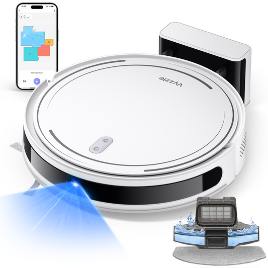 Vyzzle D10 Robot Vacuum 5000Pa, LiDAR Navigation, Ultra Thin Robot Vacuum Cleaner with Mop, Ideal for Pet Hair and Hard Floors